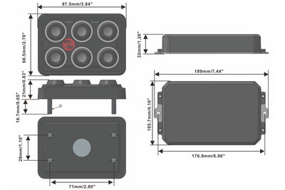 Programmable Multicolored 6 Gang Switch Panel with Relay System for Truck, Jeep, UTV, Boat
