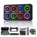 Panneau de commande multicolore à 8 interrupteurs avec boîtier relais 12 V/24 V pour accessoires Jeep, UTV et camions 