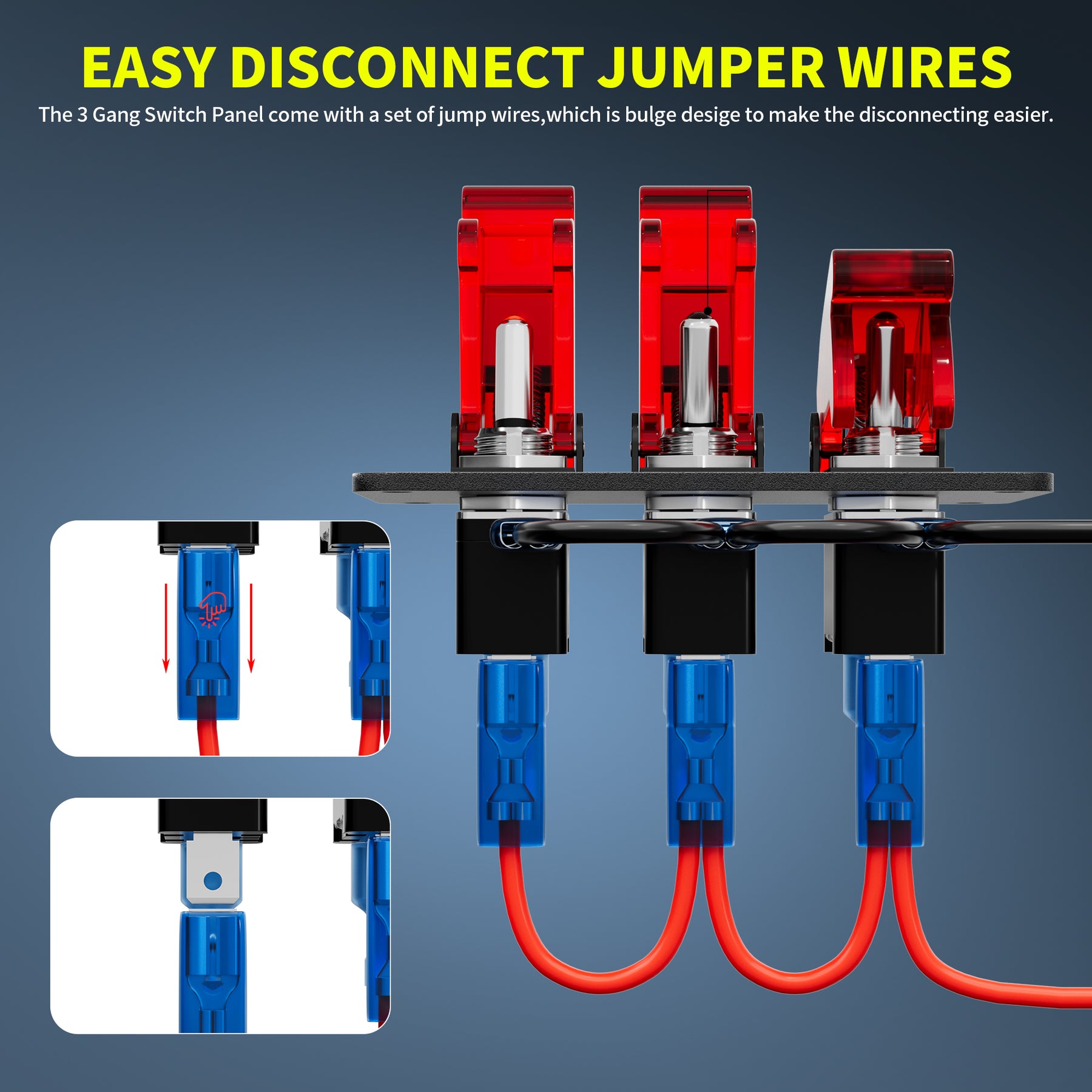 3 in 1 Ignition ON-OFF Toggle Switch Panel with LED Light and Cover – DAIER