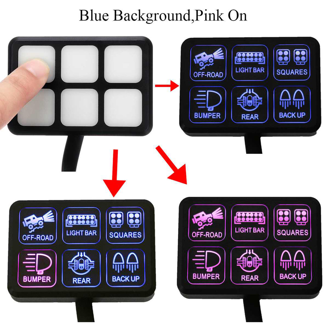 Blue LED 6 Gang Switch Panel Electronic Relay System Circuit Control Box