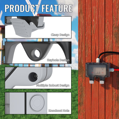 15A 110-250V IP66 2 Gang Outdoor Outlet Box with Power Switch and LED Indicator