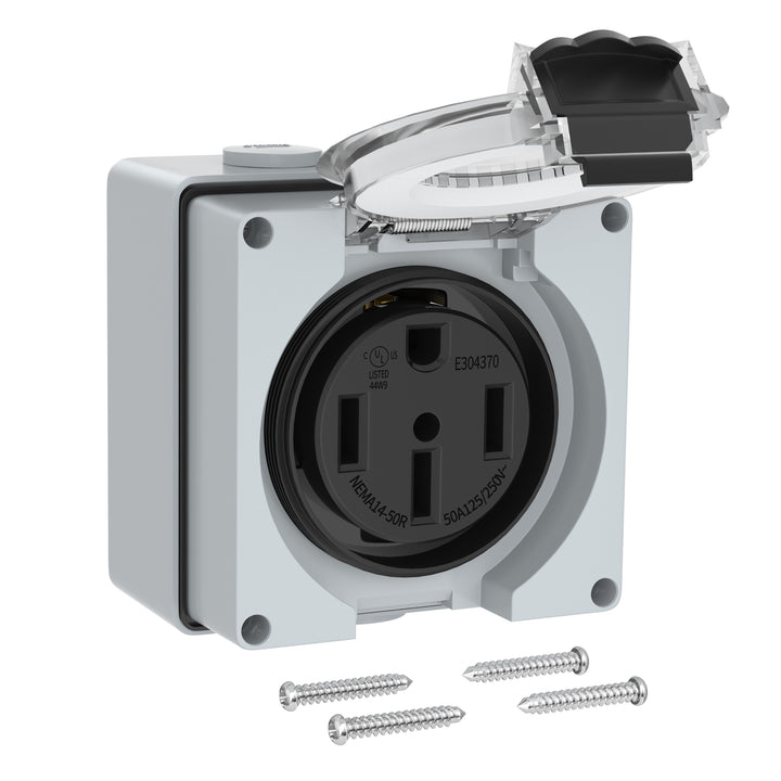 IP66 50A RV Outlet Panel Box with 125/250V NEMA 14-50R RV