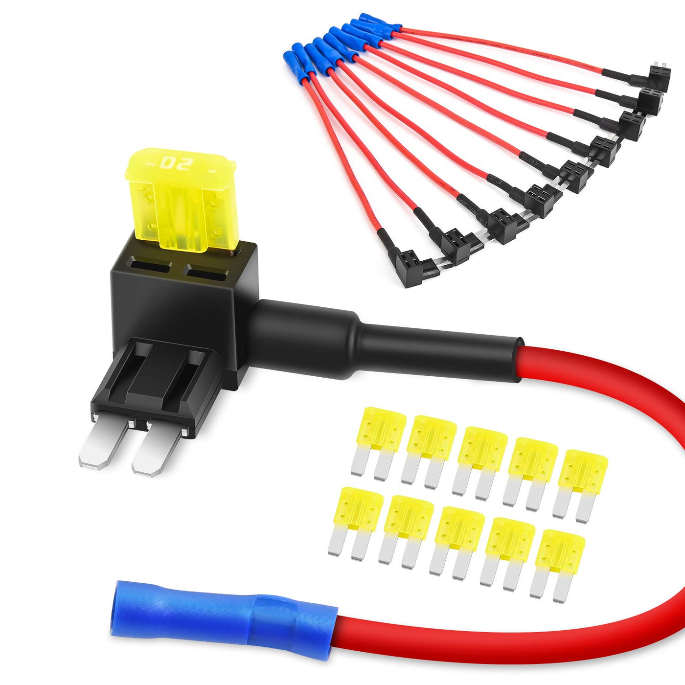 10PCS Add-A-Circuit ATR Micro2 Fuse Tap Adapter with 20A Fuses