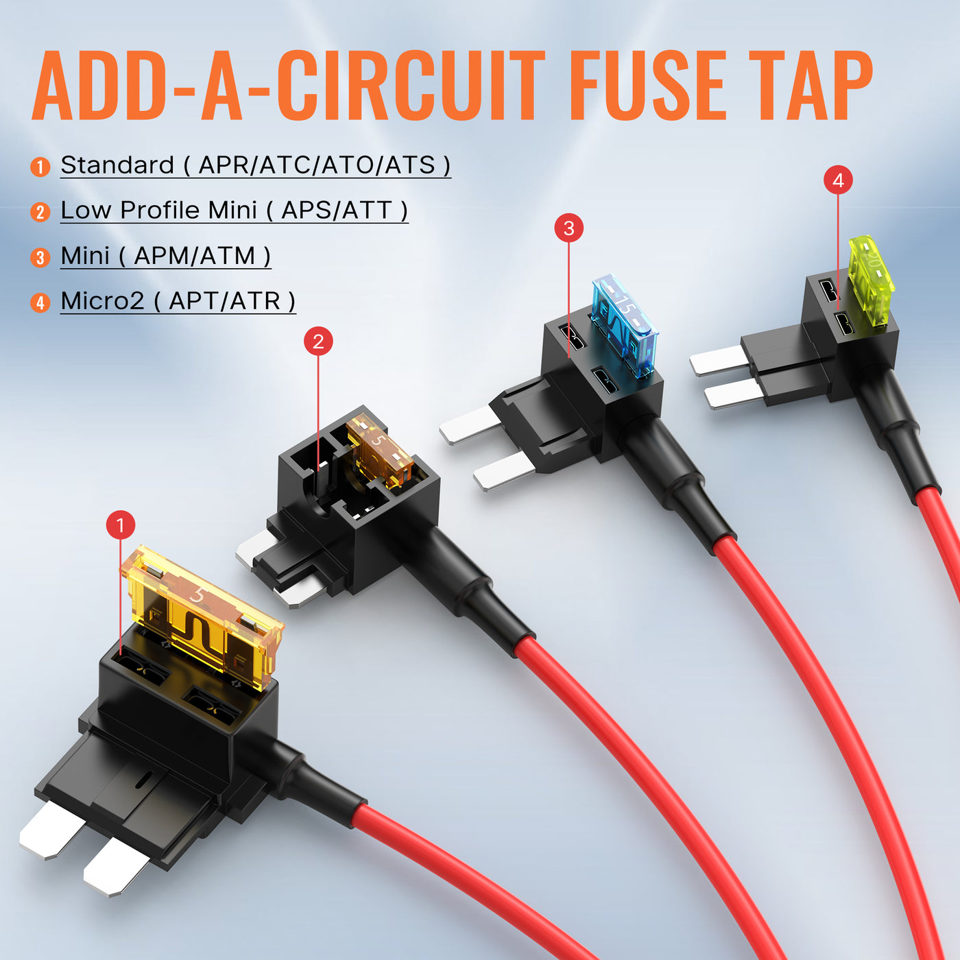 4 Type Add-a-Circuit Fuse Tap Adapter Kit with Fuse – DAIER