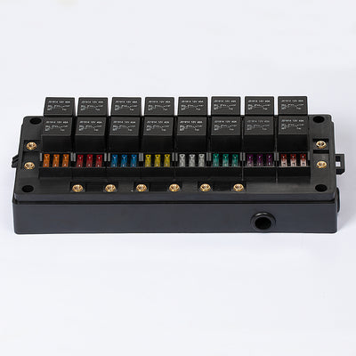 Automotive 24 Way Fuse and Relay Box Kit with 16 Relays and 24 Fuses