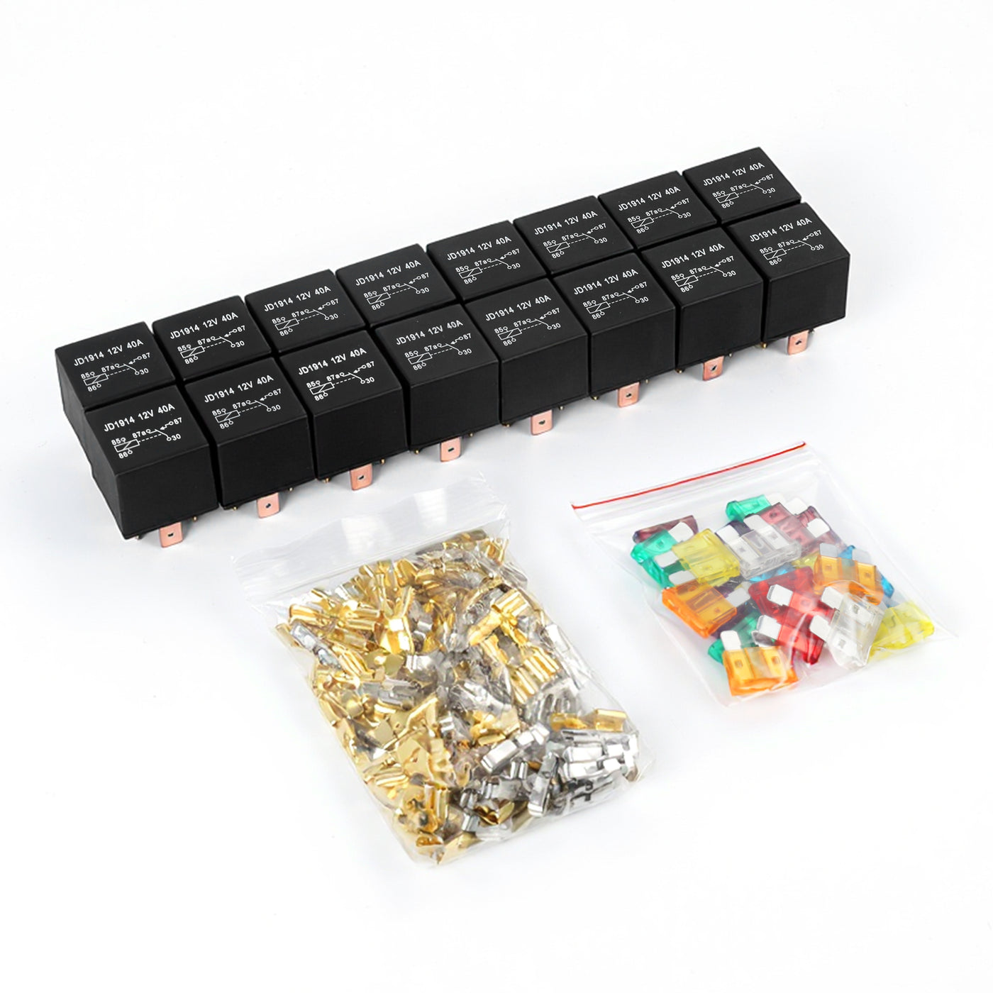 Automotive 24 Way Fuse and Relay Box Kit with 16 Relays and 24 Fuses