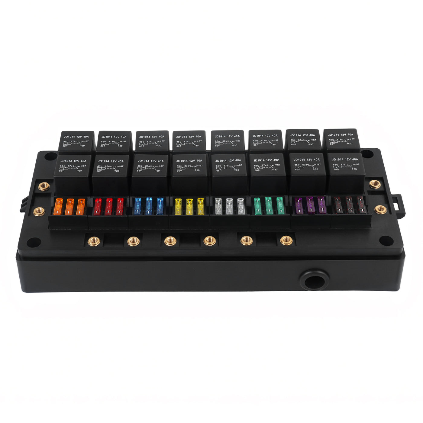 Automotive 24 Way Fuse and Relay Box Kit with 16 Relays and 24 Fuses