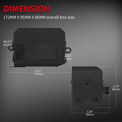 12V Auto 6 Way Fuse and Relay Box with ATC/ATO Fuses and Relays