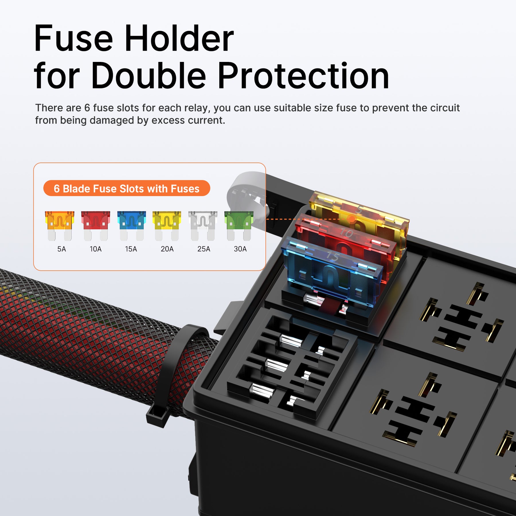 Car Fuses HISports 12V 6-Way Fuse & Relay Box Kit – With 2 Relays & 6 Fuse Holders, Universal For Car, Boat ATC ATO Fuse Holder Box Car Fuses HISports 12V 6-Way Fuse & Relay Box Kit – With 2 Relays & 6 Fuse Holders, Universal For Car, Boat ATC ATO Fuse Holder Box