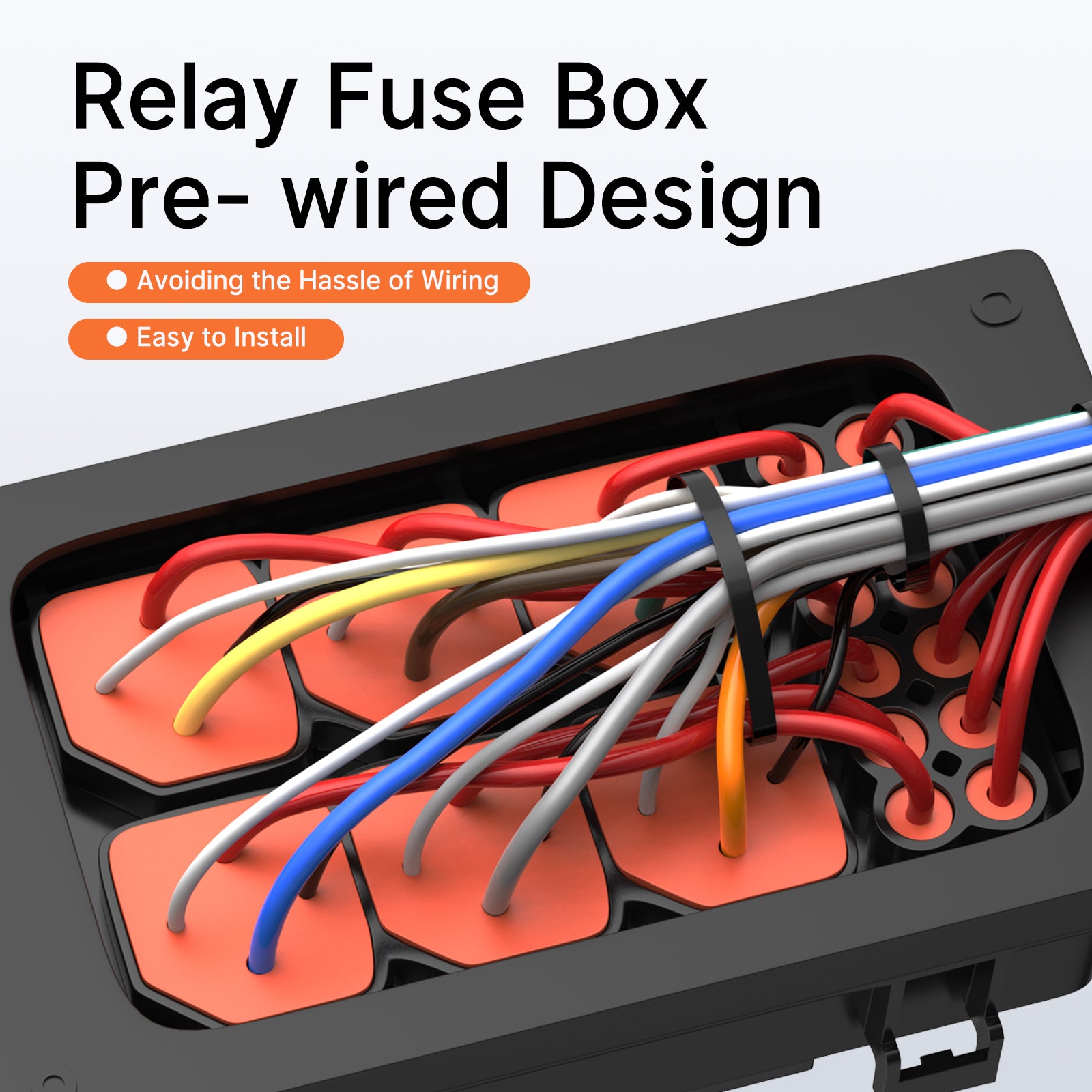 12V Automotive Pre-Wired Waterproof 6 Way Fuse Relay Box Kit – DAIER