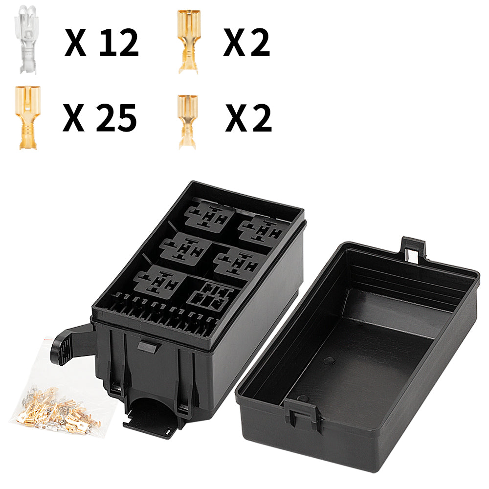 Car 12-Slot ATC/ATO Fuse and Relay Box with Metallic Pins – DAIER