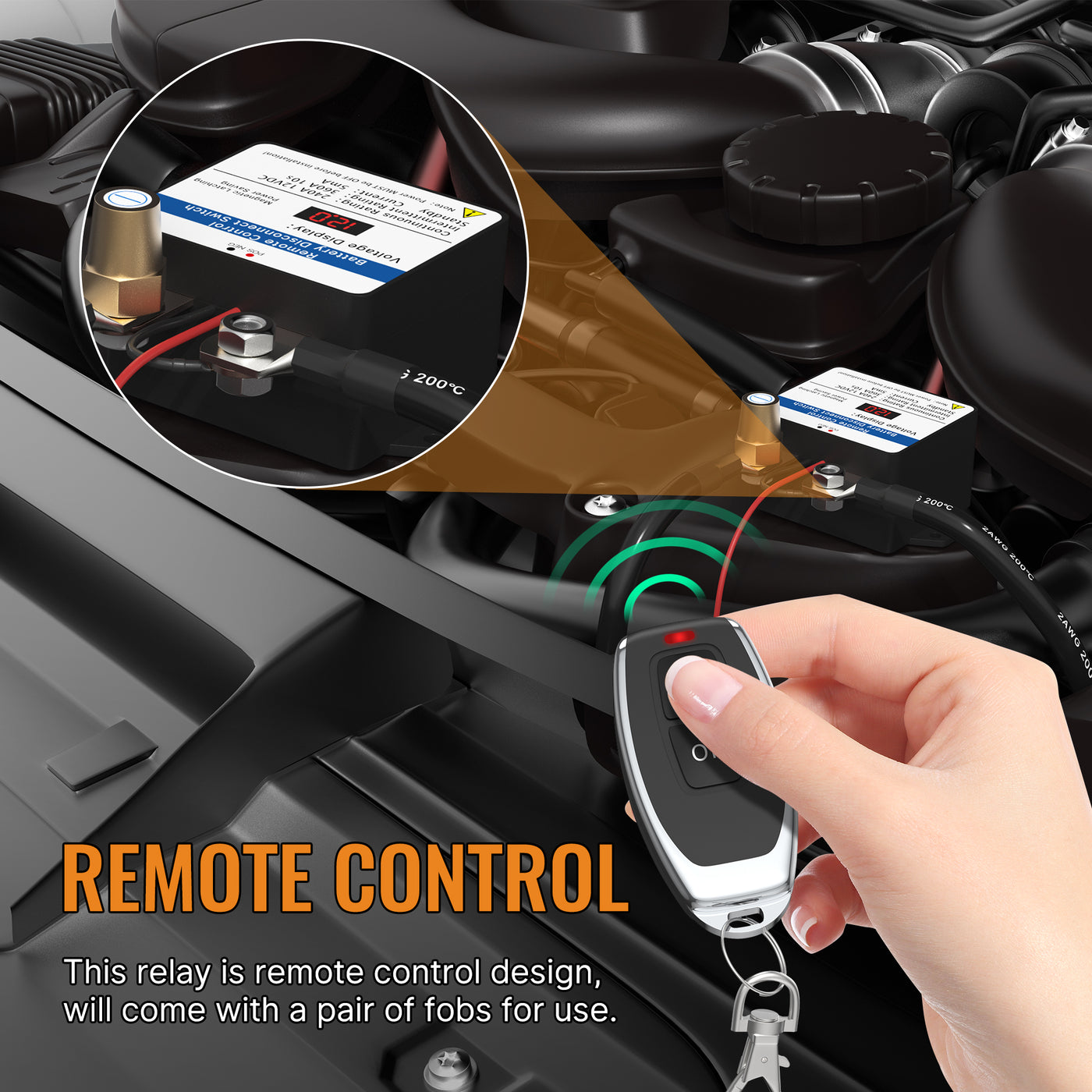 240A 12VDC LED Display Remote Control Battery Disconnect Switch Kit – DAIER