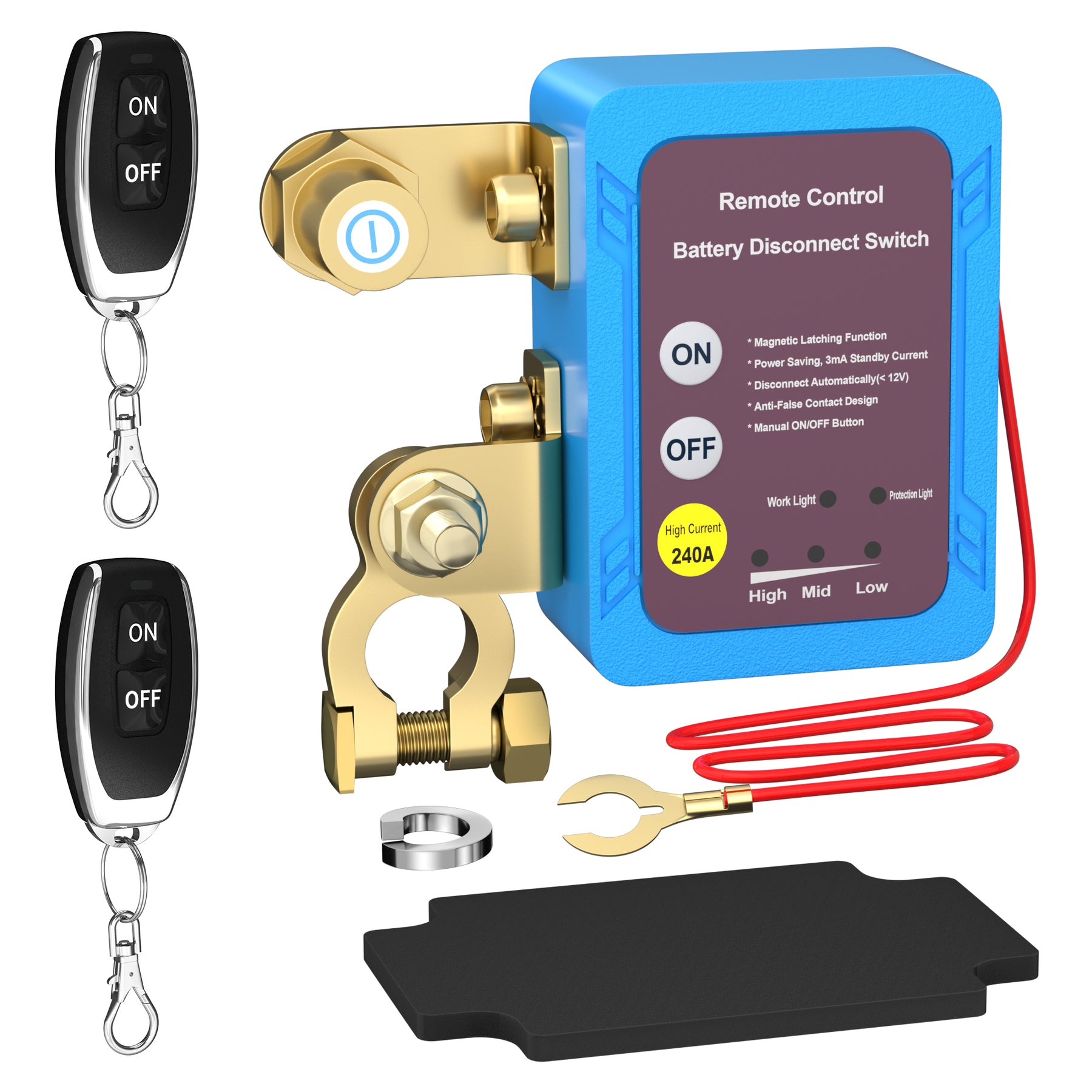 12V/24V 240A Automatic Disconnect ON-OFF Remote Control Battery Discon ...