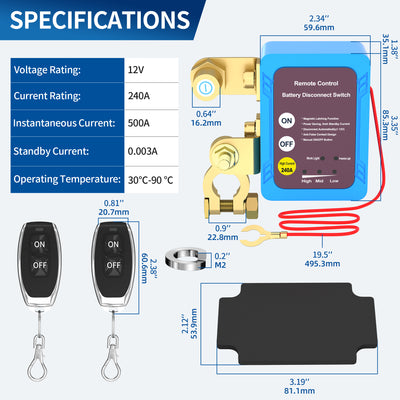 RL-240A-RCM2 Remote Control Battery Disconnect Switch Specification