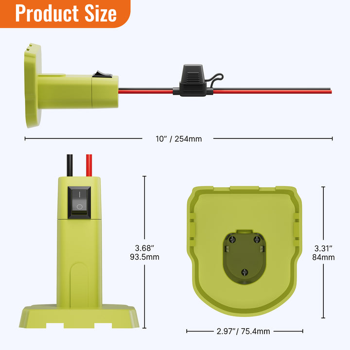 peg perego ryobi battery adapter Ryobi 18V Batteries to Power Wheel Battery Adapter Kit with ON-OFF Switch