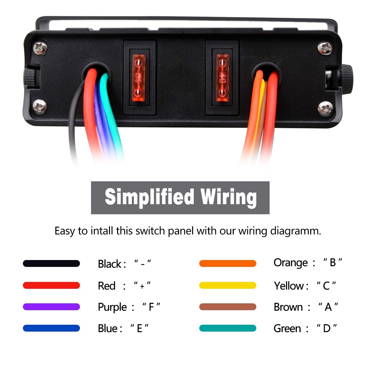 DC 12V/24V SPST ON OFF 6 Gang Rocker Switch Box with Dot LED – DAIER
