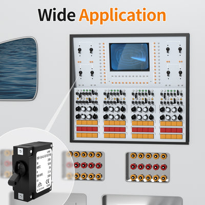 30 Amp Single Pole Circuit Breaker 80V DC / 240V AC Hydraulic Magnetic Panel Mount with Toggle