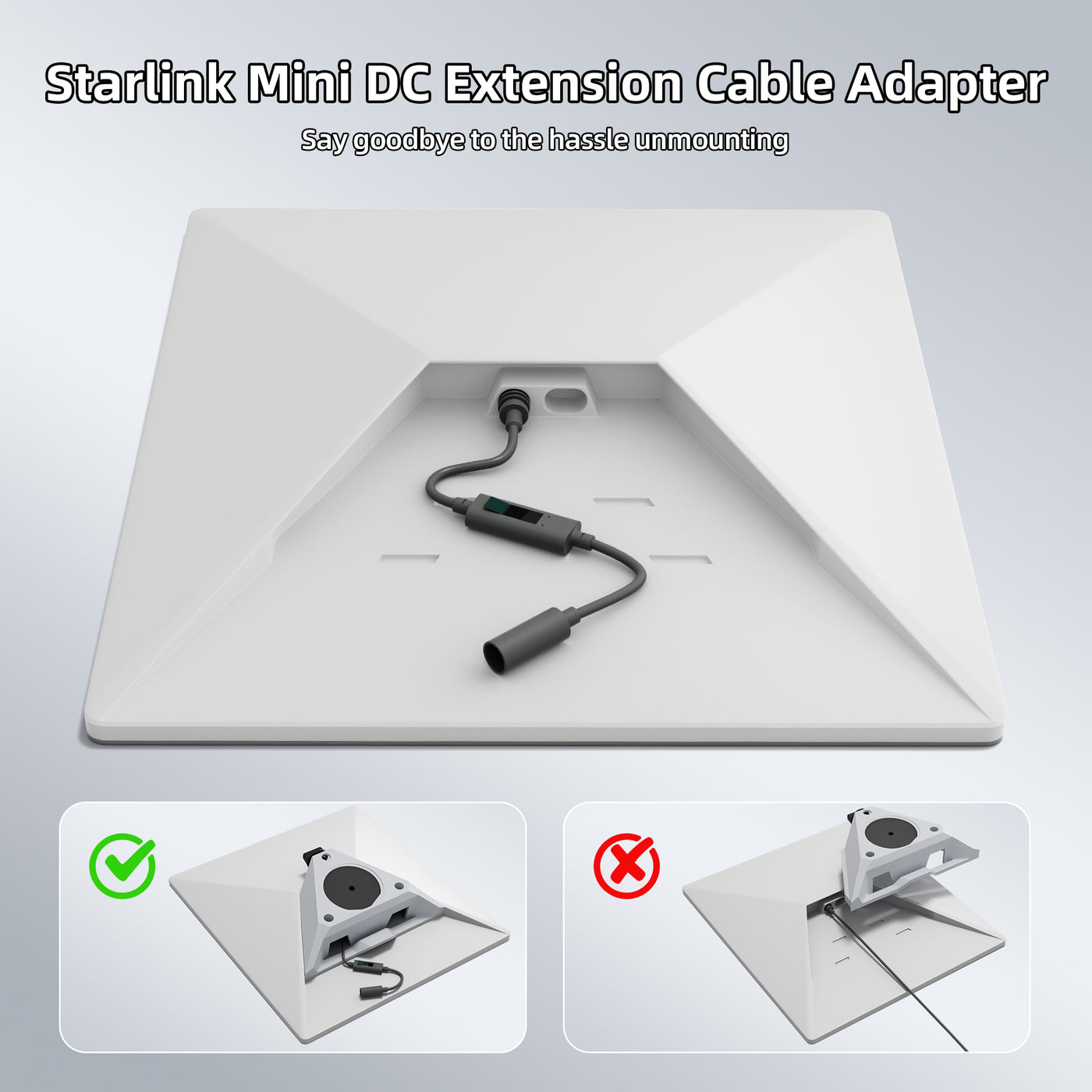 Starlink Mini DC to DC Female Adapter with Digital Volt/Amp Display | Power Cable with Over-Voltage Protection