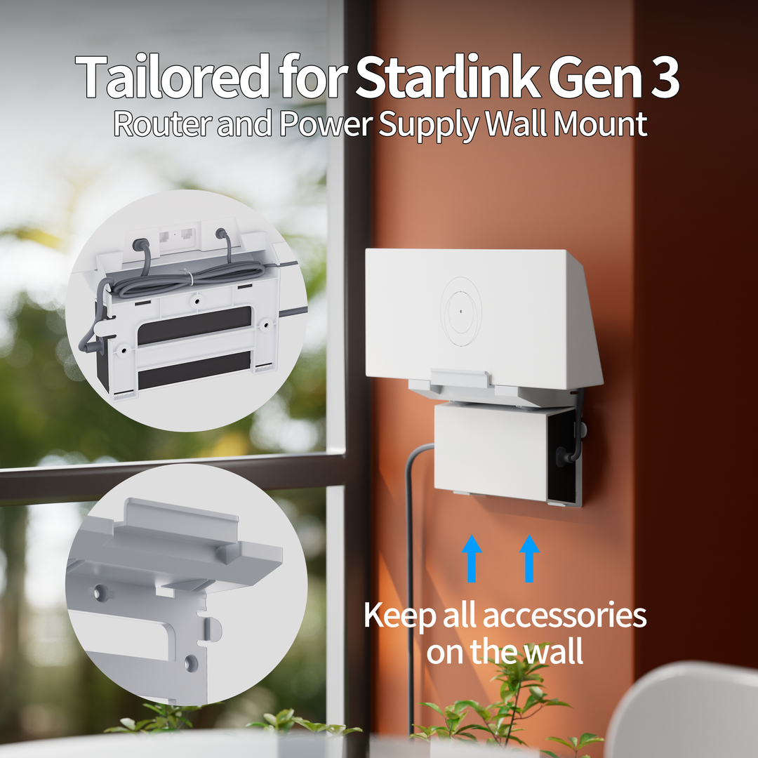 For Starlink Gen 3 Router Mount,Star Link V3 Power Supply Satellite Brackets Wall Holder Metal Star Link Mounting Kit Accessories V3 Gen Mesh Router - View #11