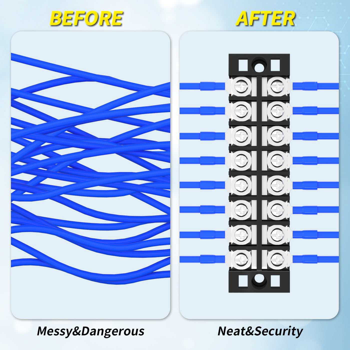 TB-2508 Dual Row 8 Posistion Terminal Strip Application