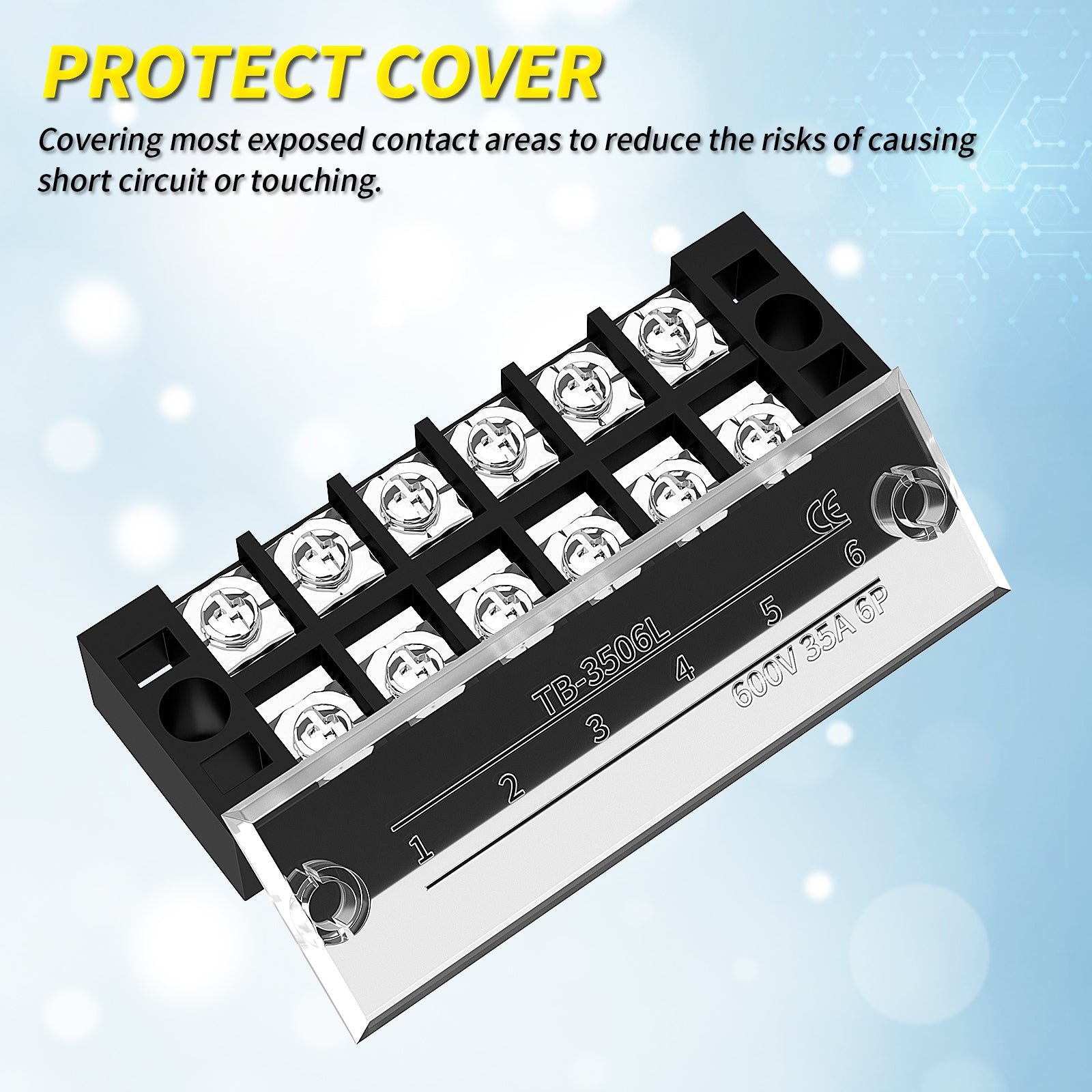 2 Sets 35A 600V Dual Row 6 Position M4 Screw Terminal Block – DAIER