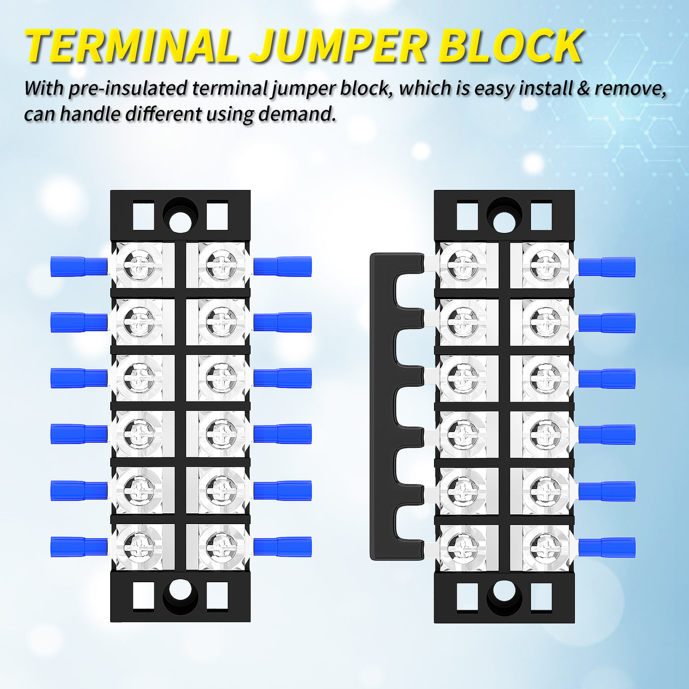 2 Sets 35A 600V Dual Row 6 Position M4 Screw Terminal Block – DAIER