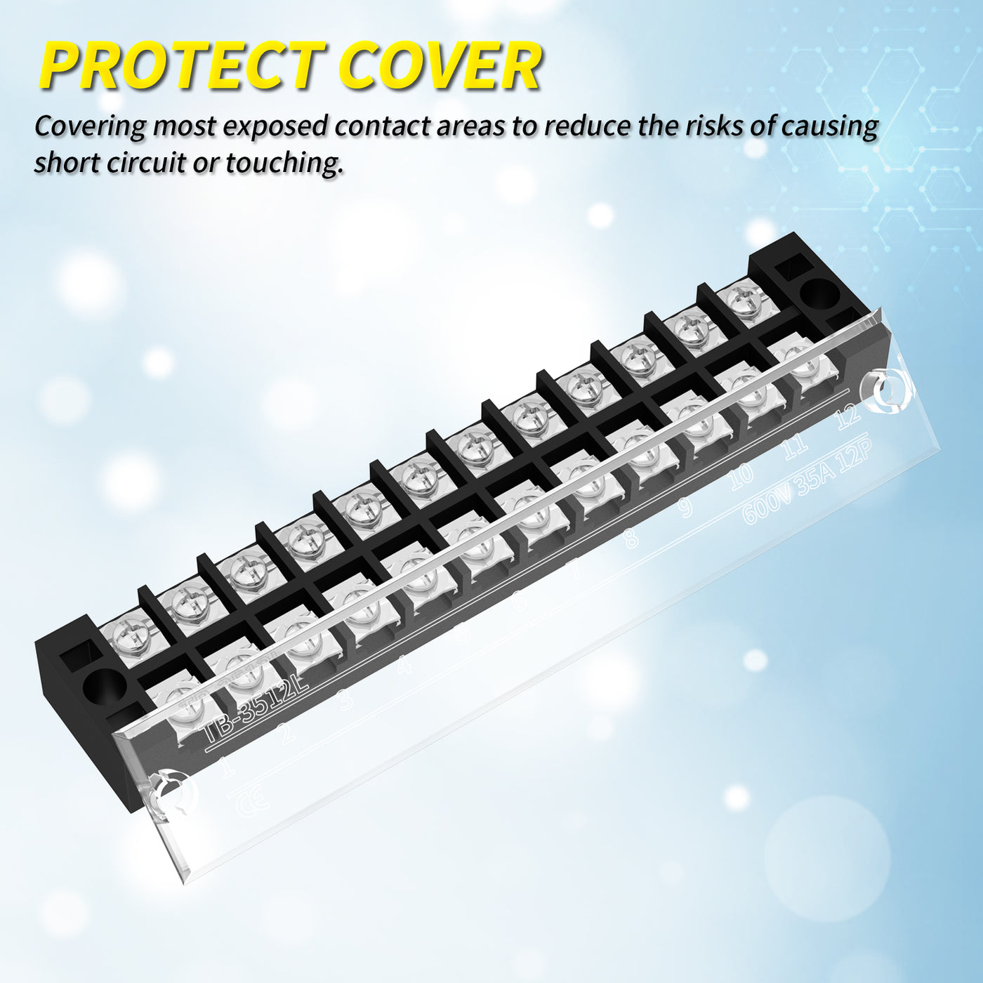 TB-3512 12 Position Terminal Jumper Block with Protect Cover