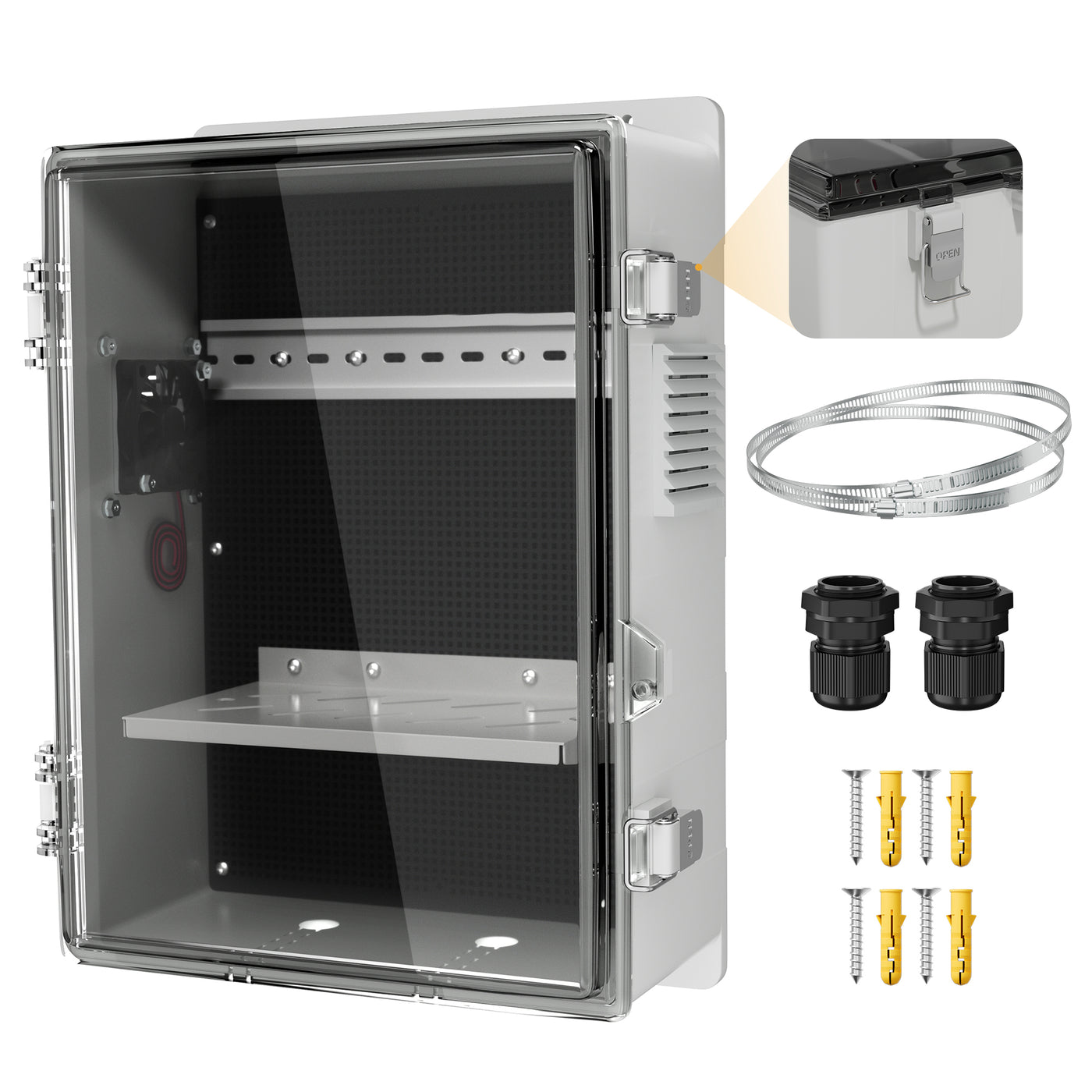 15.7 x 11 x 5.9 in Ventilated Weatherproof Enclosure | ABS Junction Bo ...