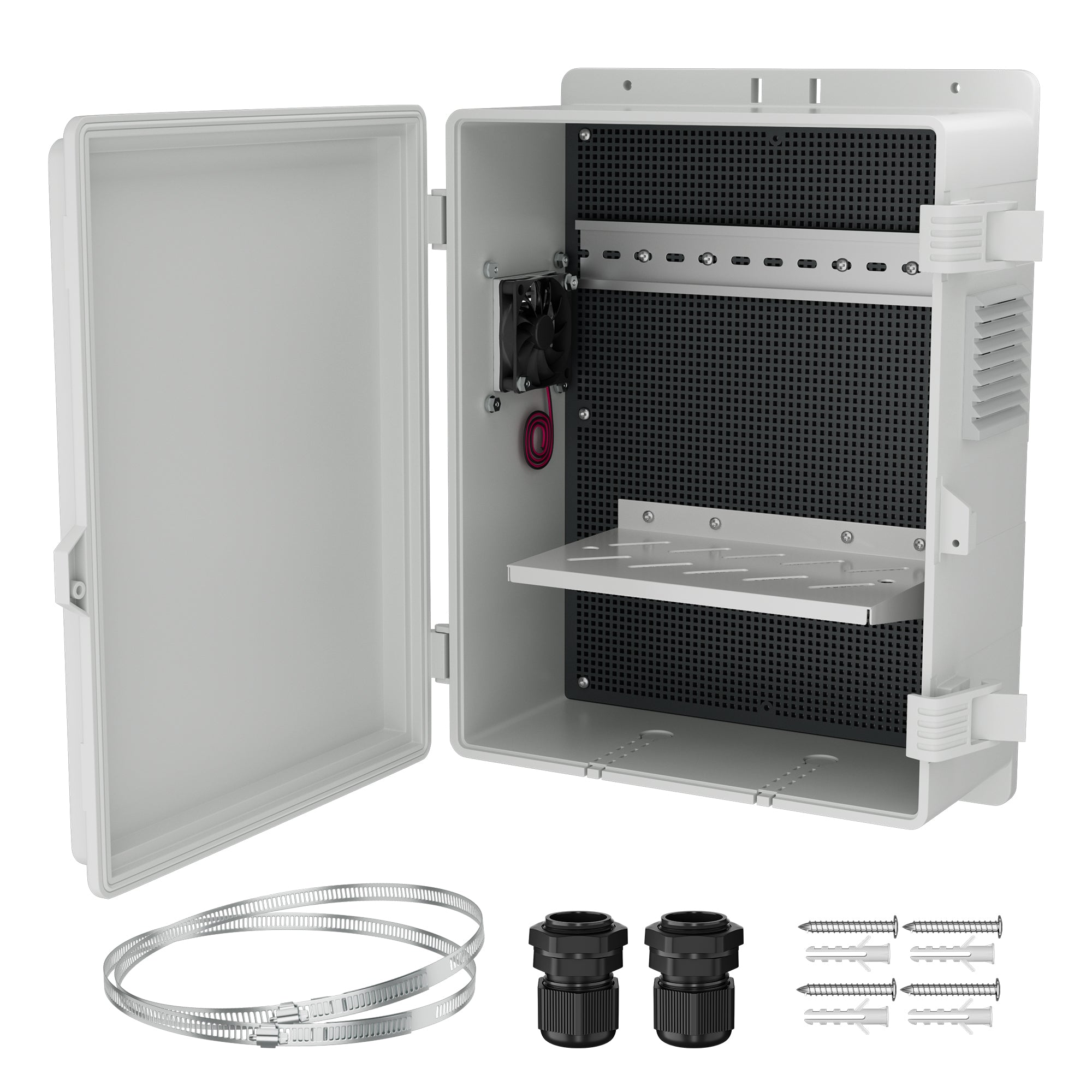 Weatherproof Electrical Vented Outdoor Enclosure Box - 15.7