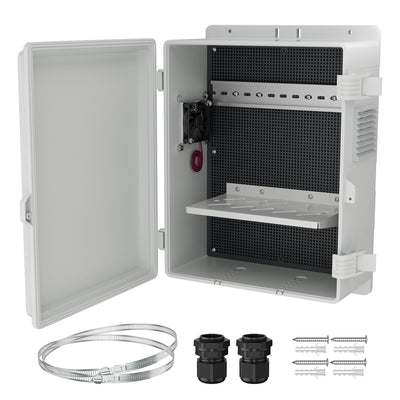IP67 Weatherproof Electrical Vented Outdoor Enclosure Box - 15.7"x11"x5.9" - DAIER