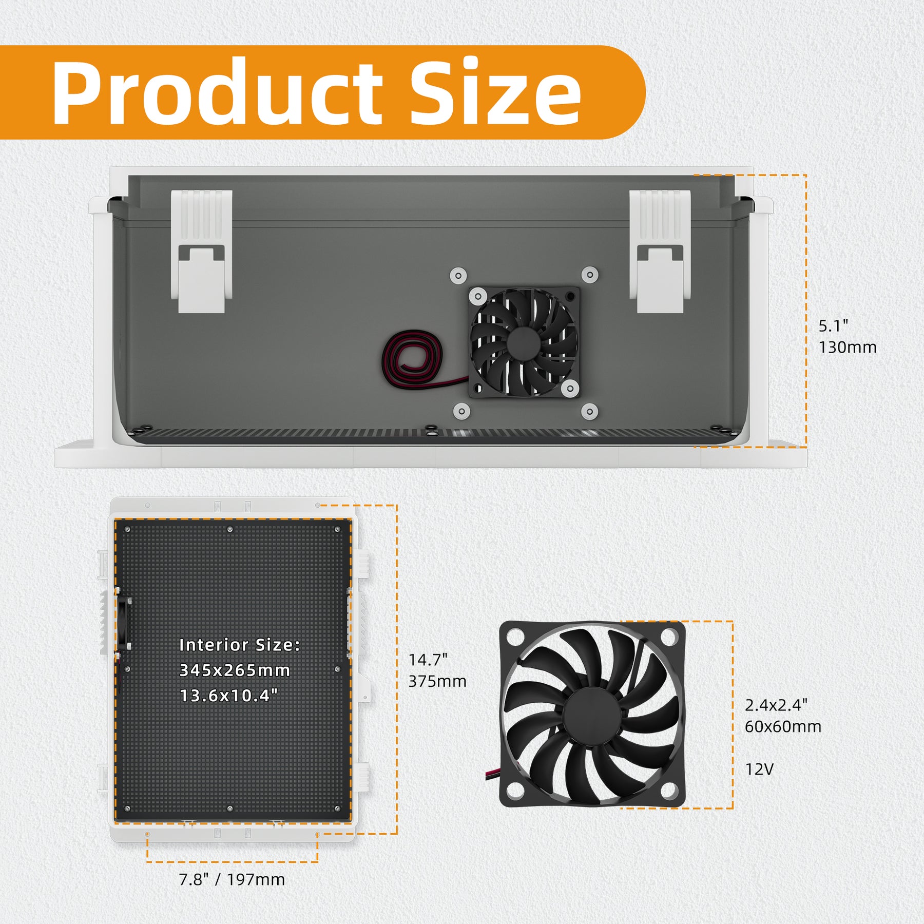 Weatherproof Electrical Vented Outdoor Enclosure Box - 15.7