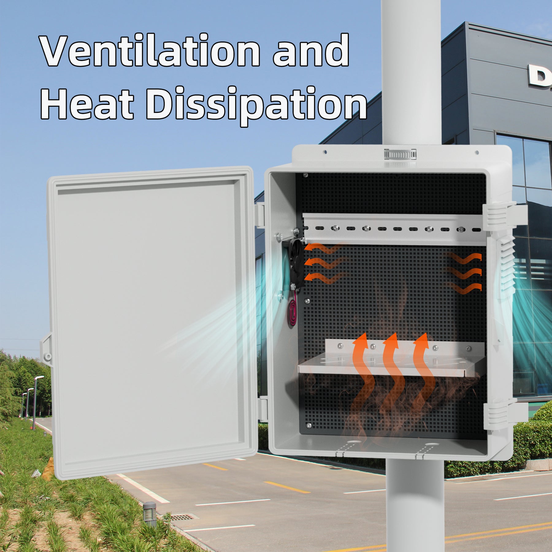 Weatherproof Electrical Vented Outdoor Enclosure Box - 15.7