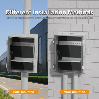 Outdoor Electrical Box with Cooling Fan Weatherproof ABS Enclosure - 15.7"x11"x5.9"