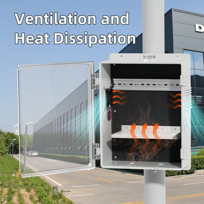 Outdoor Electrical Box with Cooling Fan Weatherproof ABS Enclosure - 15.7"x11"x5.9"