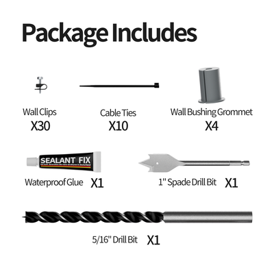 Starlink Cable Routing Kit for Gen 2/3 & Mini | Complete Wall Pass-Through with Drill Bits, Grommets, Clips & Sealant