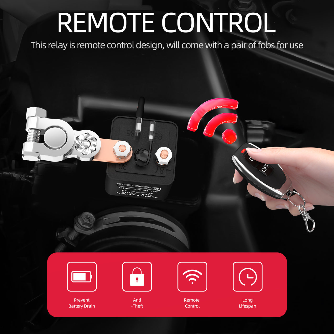 120A/200A 12V Remote Control Relay Isolator Disconnect Battery Switch ...