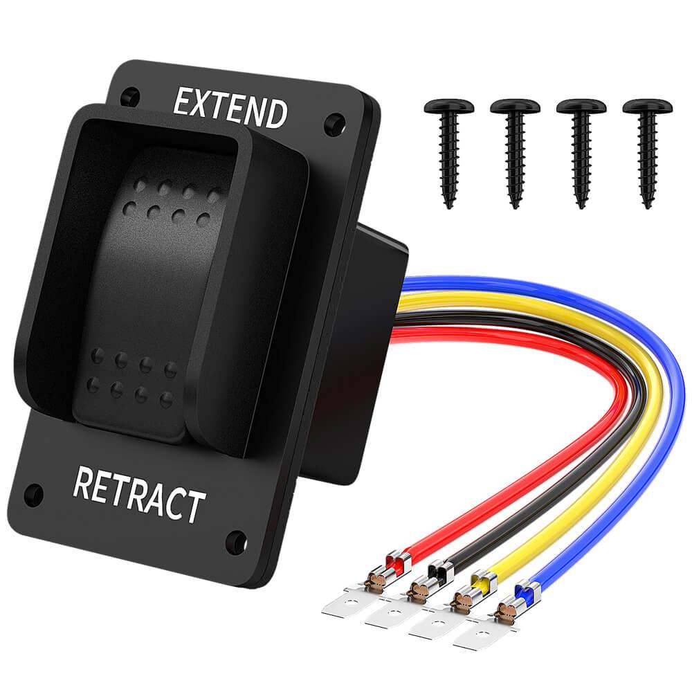 Retraction Switch 12V 20A (ON)-OFF-(ON) Momentary 3 Position Waterproof Extend Retract S ...