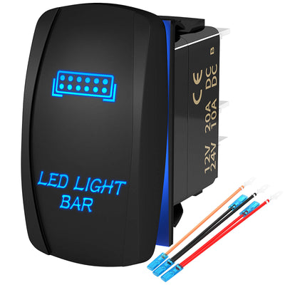 Sealed 12V 20A SPST LED Light Bar Laser 5 Pin Rocker Switch made in china