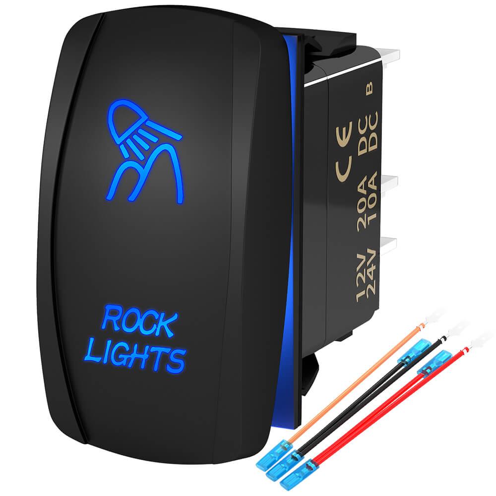 All Lights Rocker Switch IP65 UTV 2 Way Dual LED Rock Lights Rocker Switches 12V 20A – DAIER