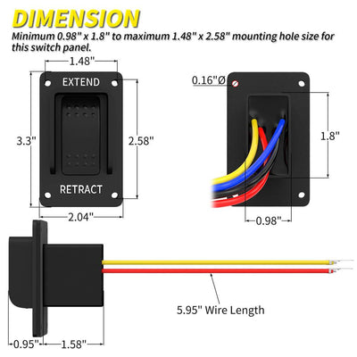 12V Momentary 3 Position Waterproof Extend Retract Switch onlineprice