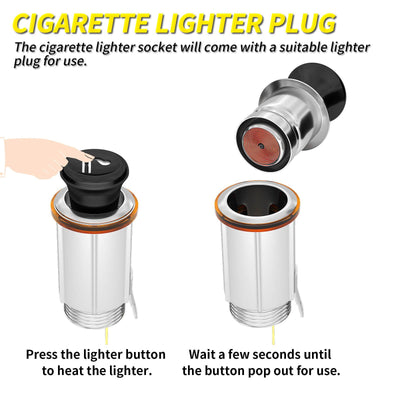12V Auto Car Cigarette Lighter Socket With Eject Button Plug cigarette lighter plug