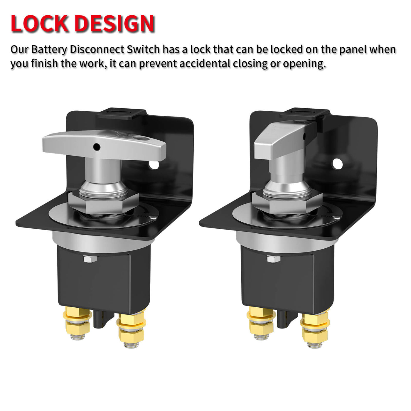 Kill Switch with Lock-out Plate Battery Disconnect Switch lock design