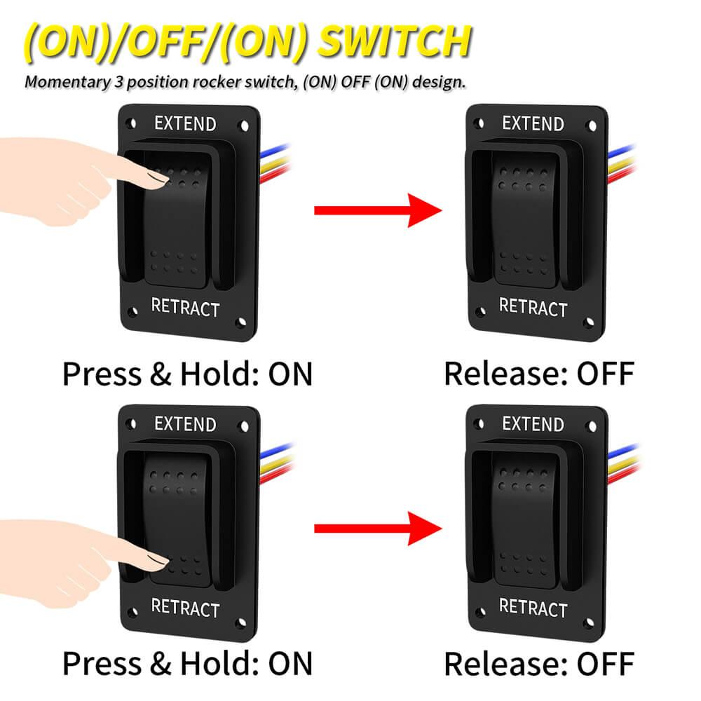 12V 20A Momentary 3 Position Waterproof Extend Retract Switch – DAIER