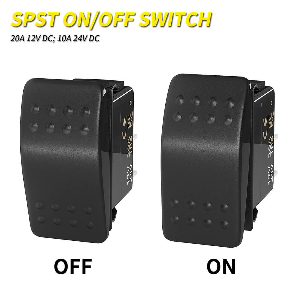 20A 12V RV Waterpoof SPST 2 PIN ON OFF Marine Rocker Switch – DAIER