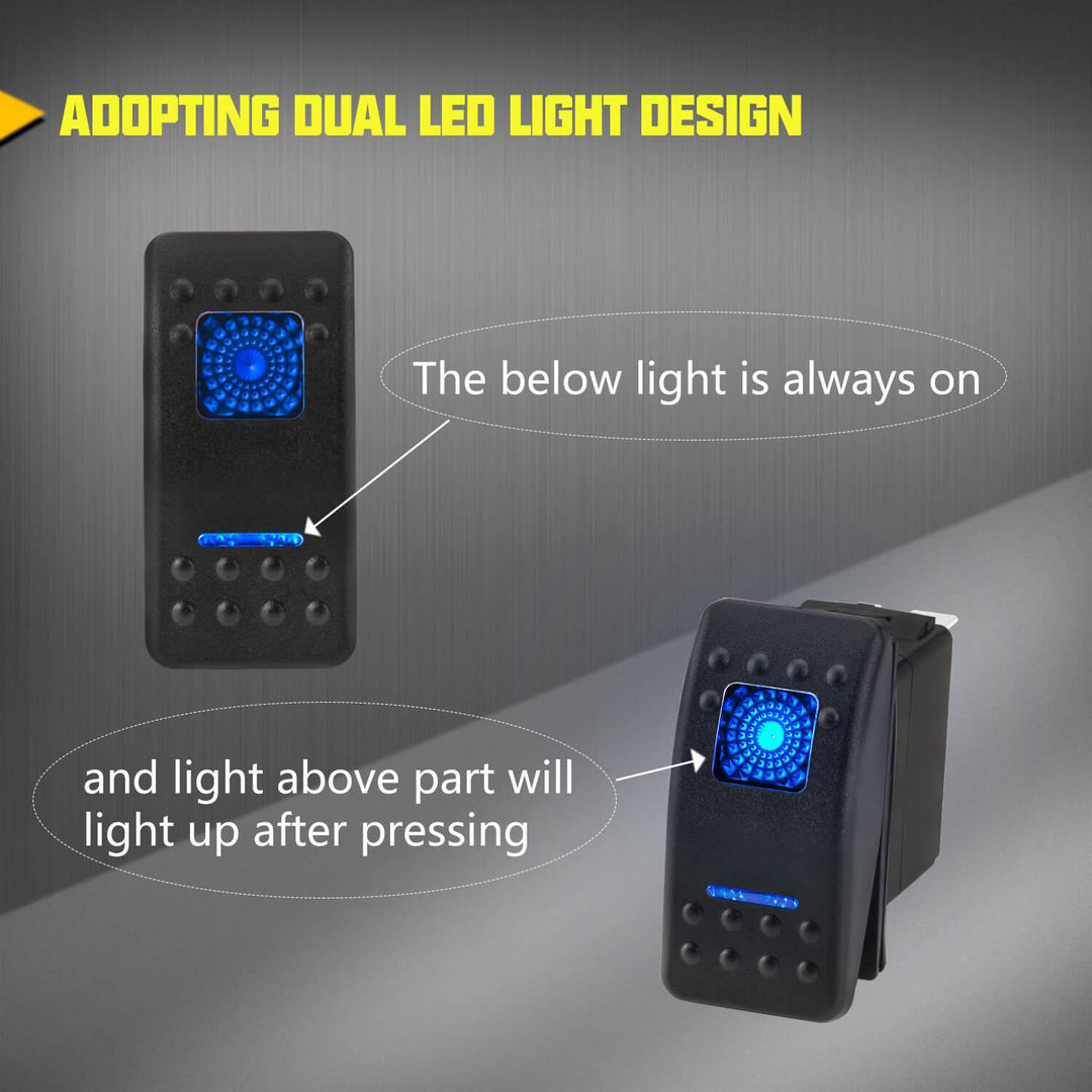 Car Van Boat Marine Dash Rocker Switch Blue 12-24V ON-OFF LED - Foto 11