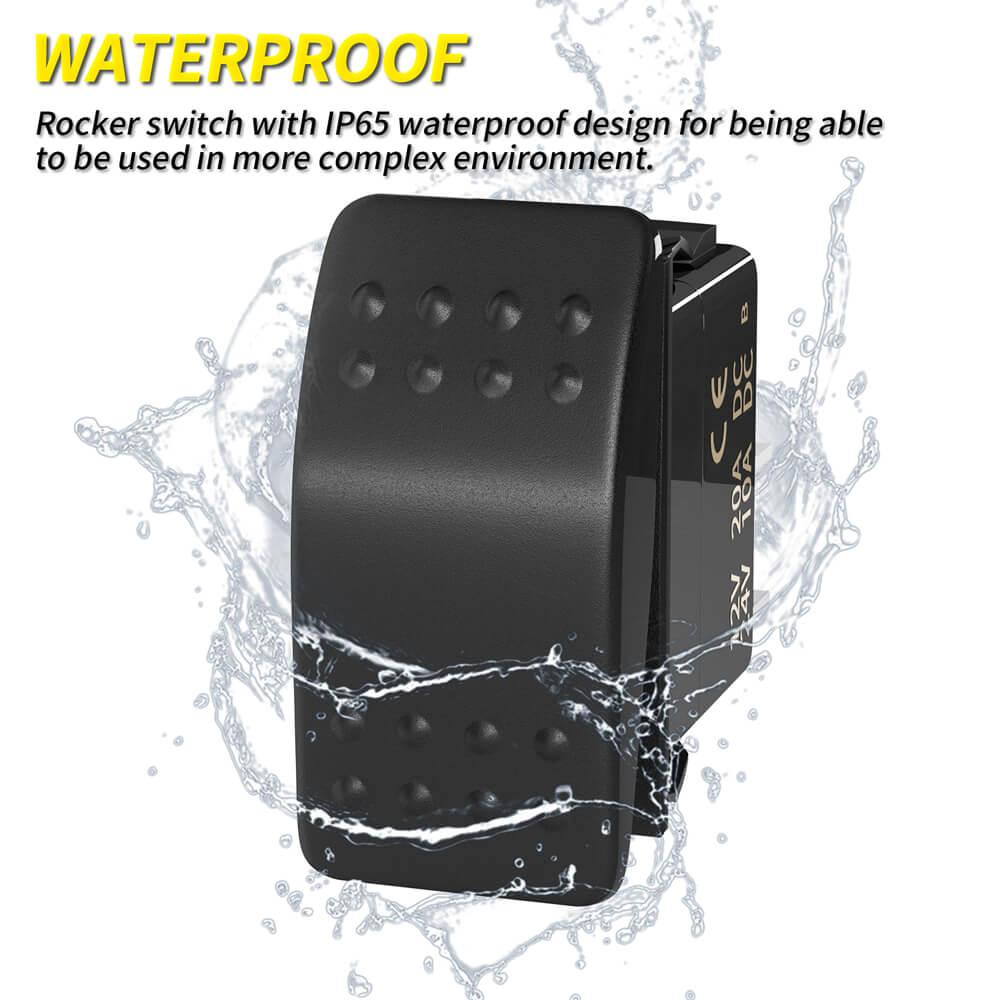 20A 12V RV Waterpoof SPST 2 PIN ON OFF Marine Rocker Switch waterproof