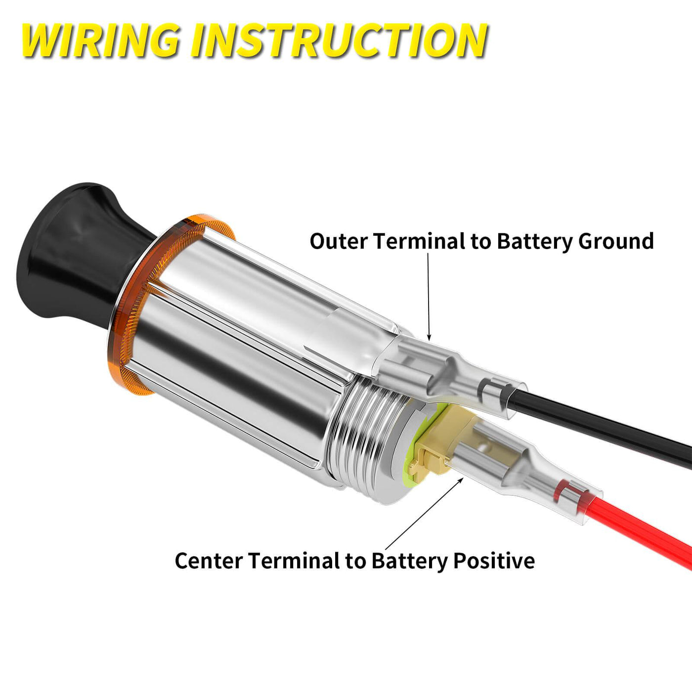 12V Auto Car Cigarette Lighter Socket With Eject Button Plug wiring instruction