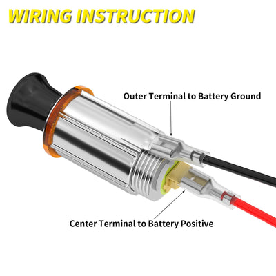 12V Auto Car Cigarette Lighter Socket With Eject Button Plug wiring instruction