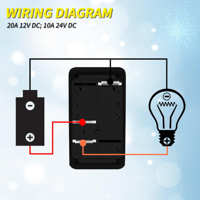 IP65 Marine Boat SPST 3 PIN 12V Lighted UTV Rocker Switch wiring diagram