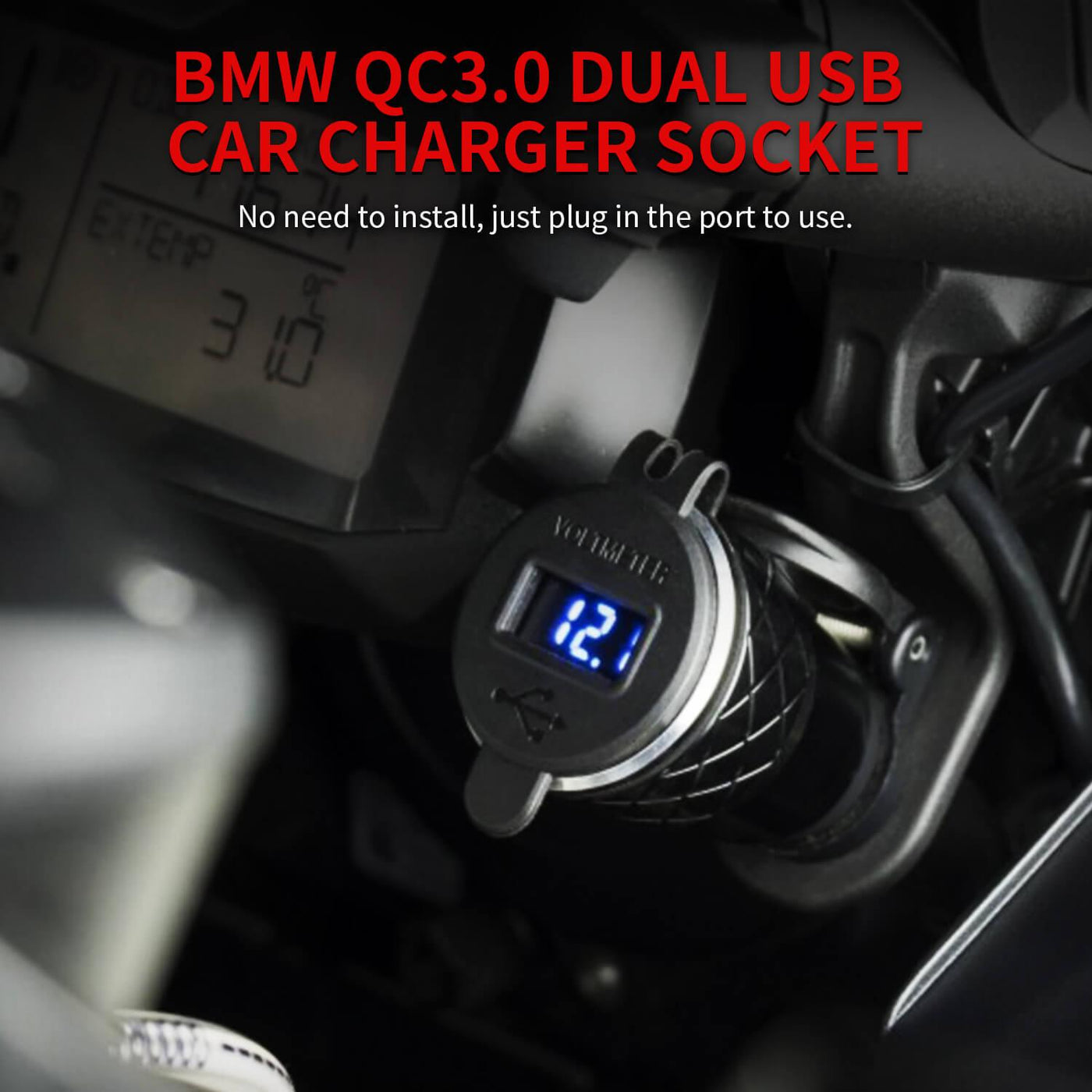 Dual QC3.0 Power Outlet DIN Hella Car Plug to USB Adapter shop now